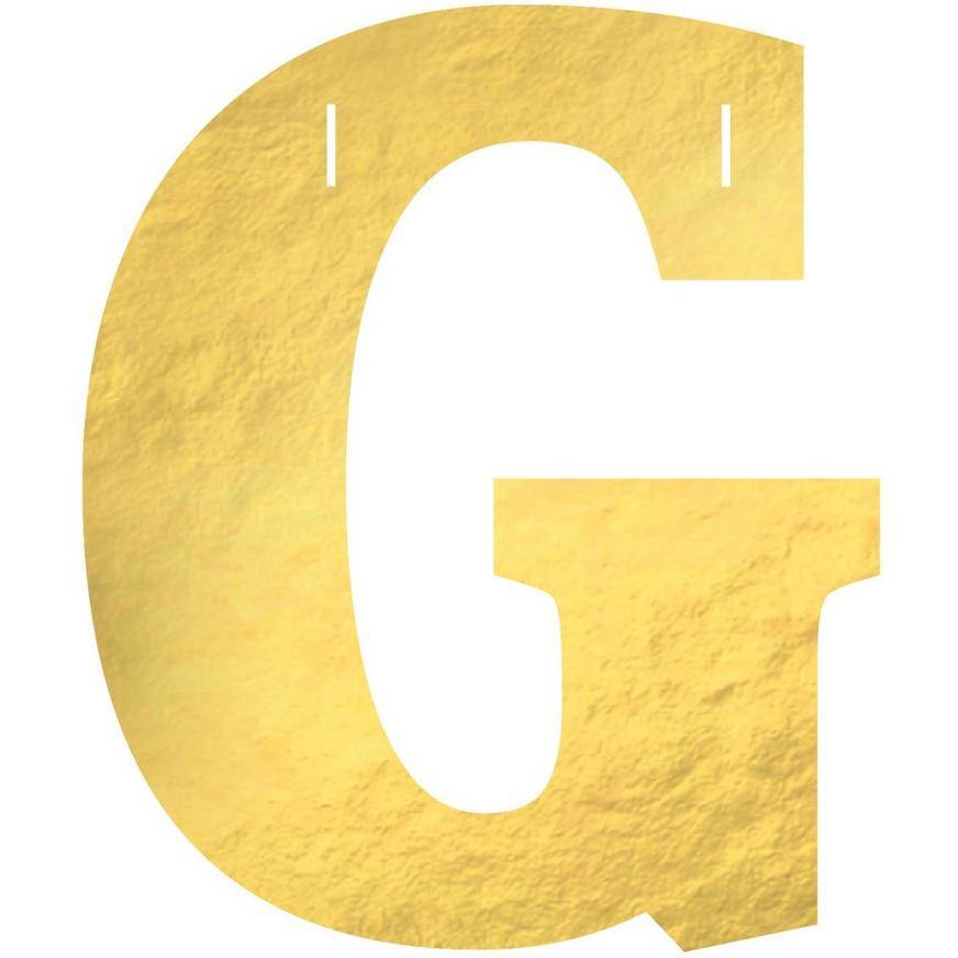 Metallic Gold Letter (G) Cardstock Cutout, 6.25in x 4.5in - Create Your Own Banner