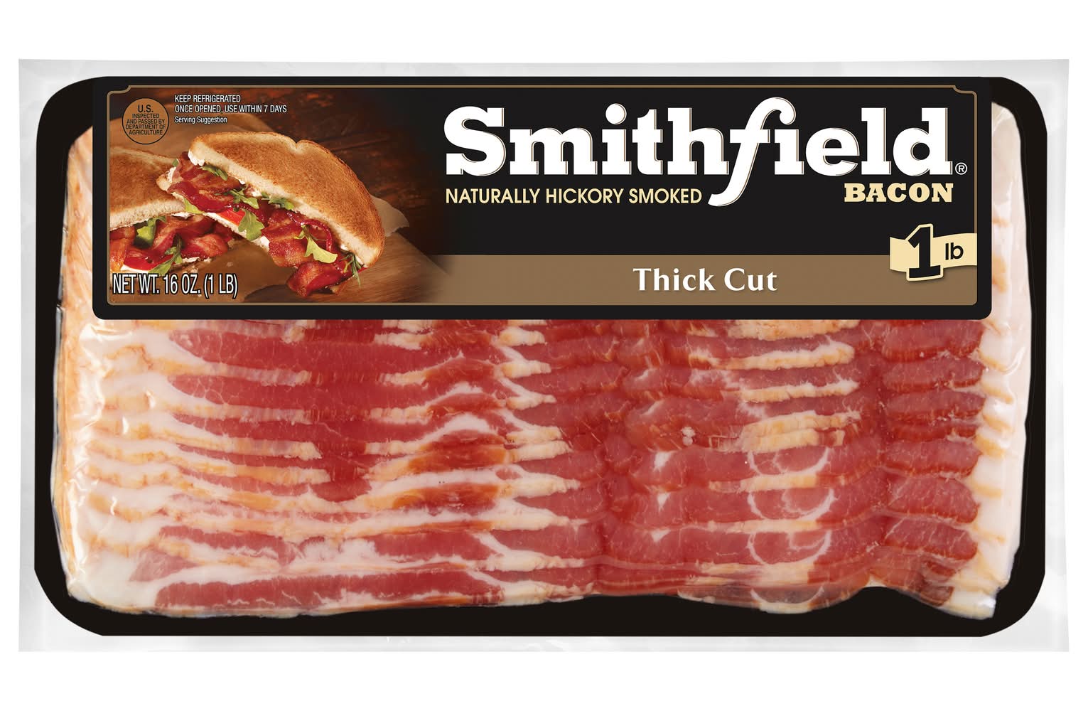 Smithfield Naturally Hickory Smoked Thick Cut Bacon (16 oz)