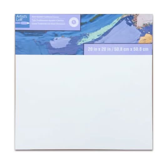 Artist's Loft Level 1 Back Stapled Canvas, 20 x 20", White