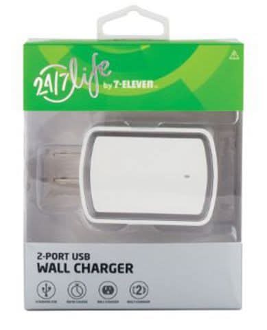 24/7 Life 2-Port USB Wall Charger White