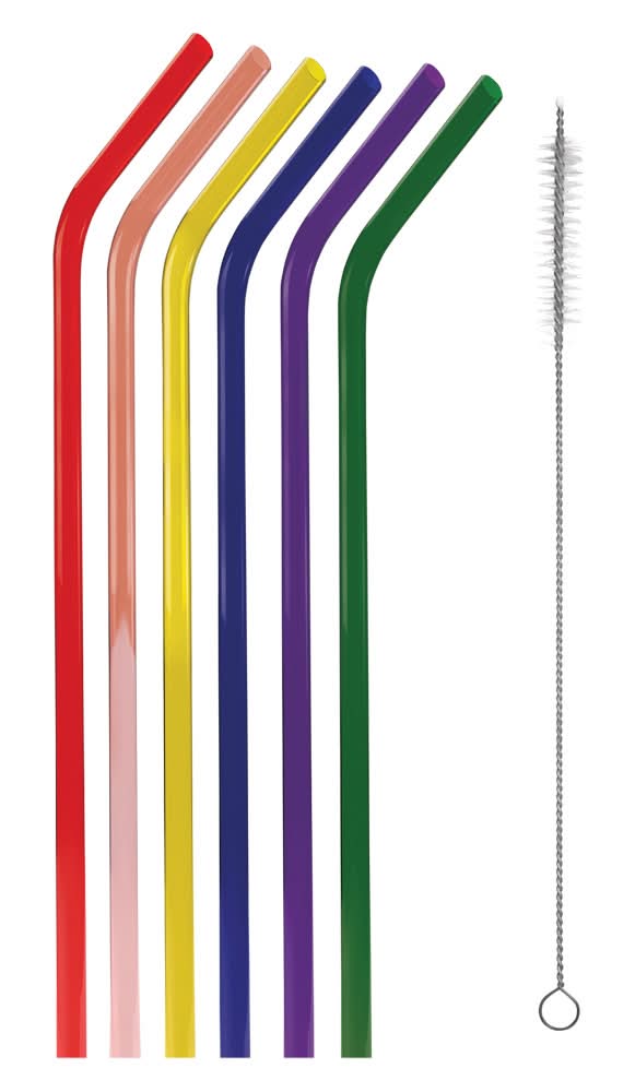 Crofton Glass Straws, Rainbow Colors