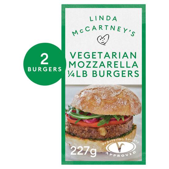 Linda McCartney's 2 Vegetarian Mozzarella 1/4 lb Burgers 227g