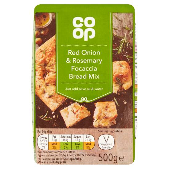 Co-Op Red Onion & Rosemary Focaccia Bread Mix 500g