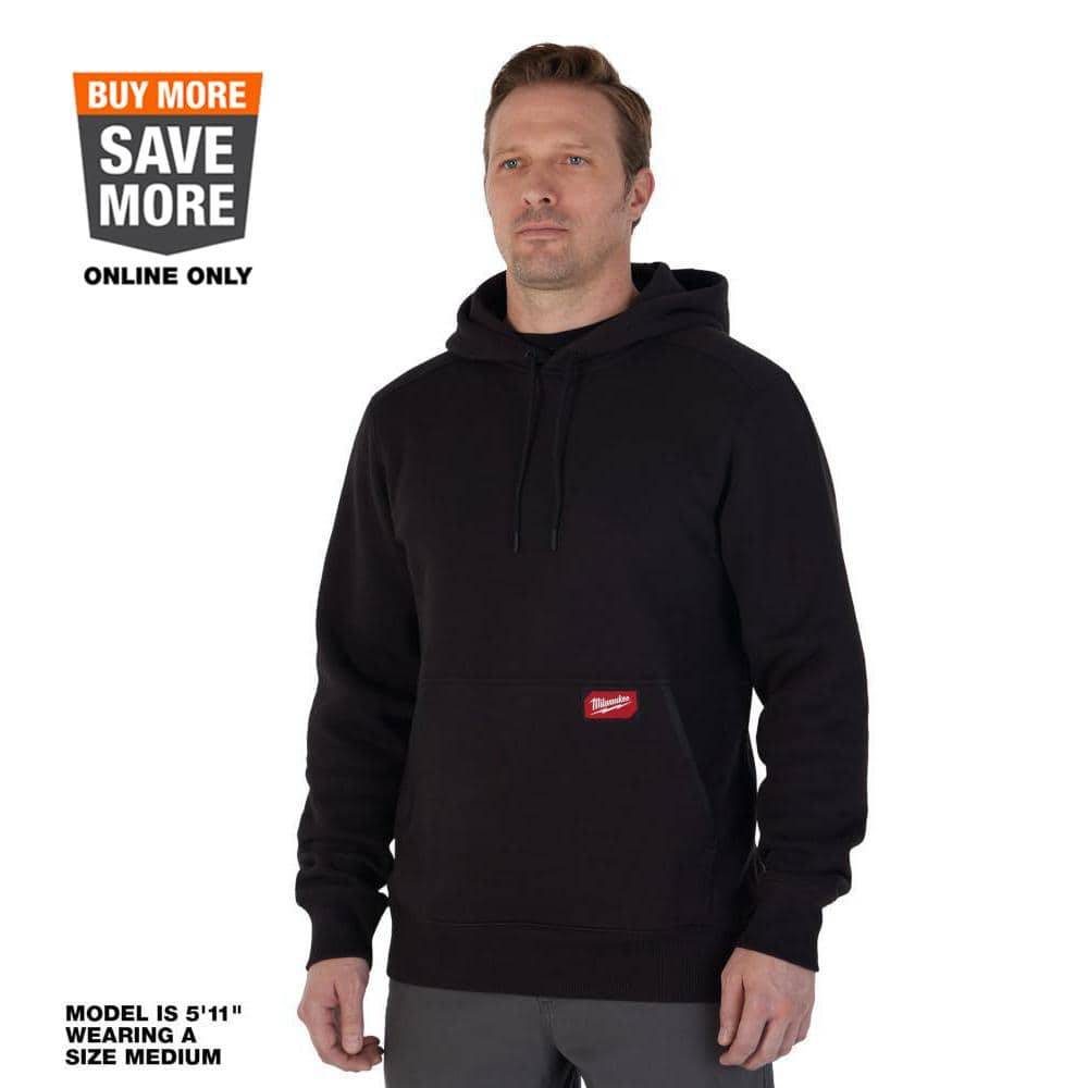 Milwaukee Men'S X-Large Black Midweight Cotton/Polyester Long-Sleeve Pullover Hoodie