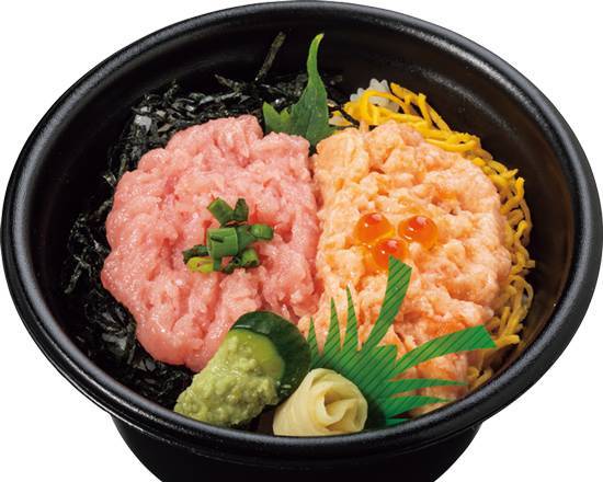 まぐろとサーモンのツインねぎとろ丼