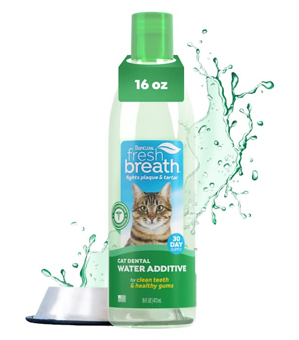 TropiClean Fresh Breath Dental Water Additive for Cats, 16 fl. oz.