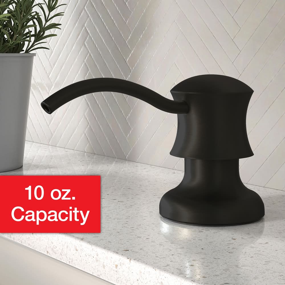 Dearborn Matte Black 10-oz Capacity Deck-mount Soap and Lotion Dispenser