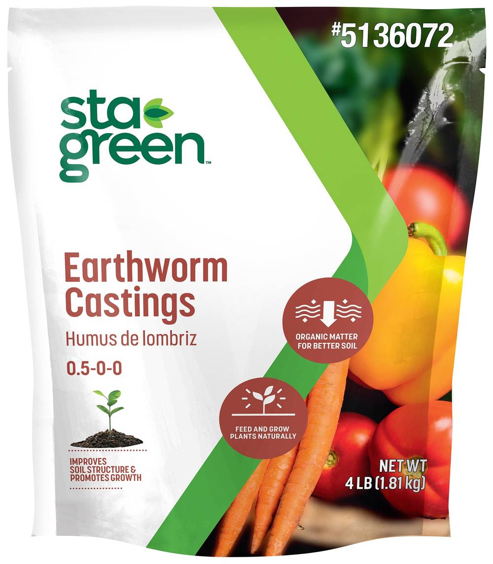 Sta-Green Earthworm Casting 4-lb 100-sq ft 0.5-0-0 Organic Natural All-purpose Fertilizer | 12445-6