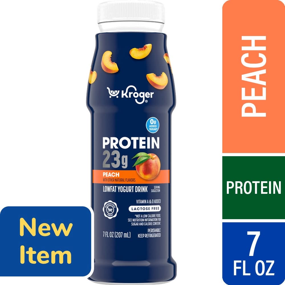 Kroger Lactose Free Protein Lowfat Yogurt Drink, Peach (7 fl oz)