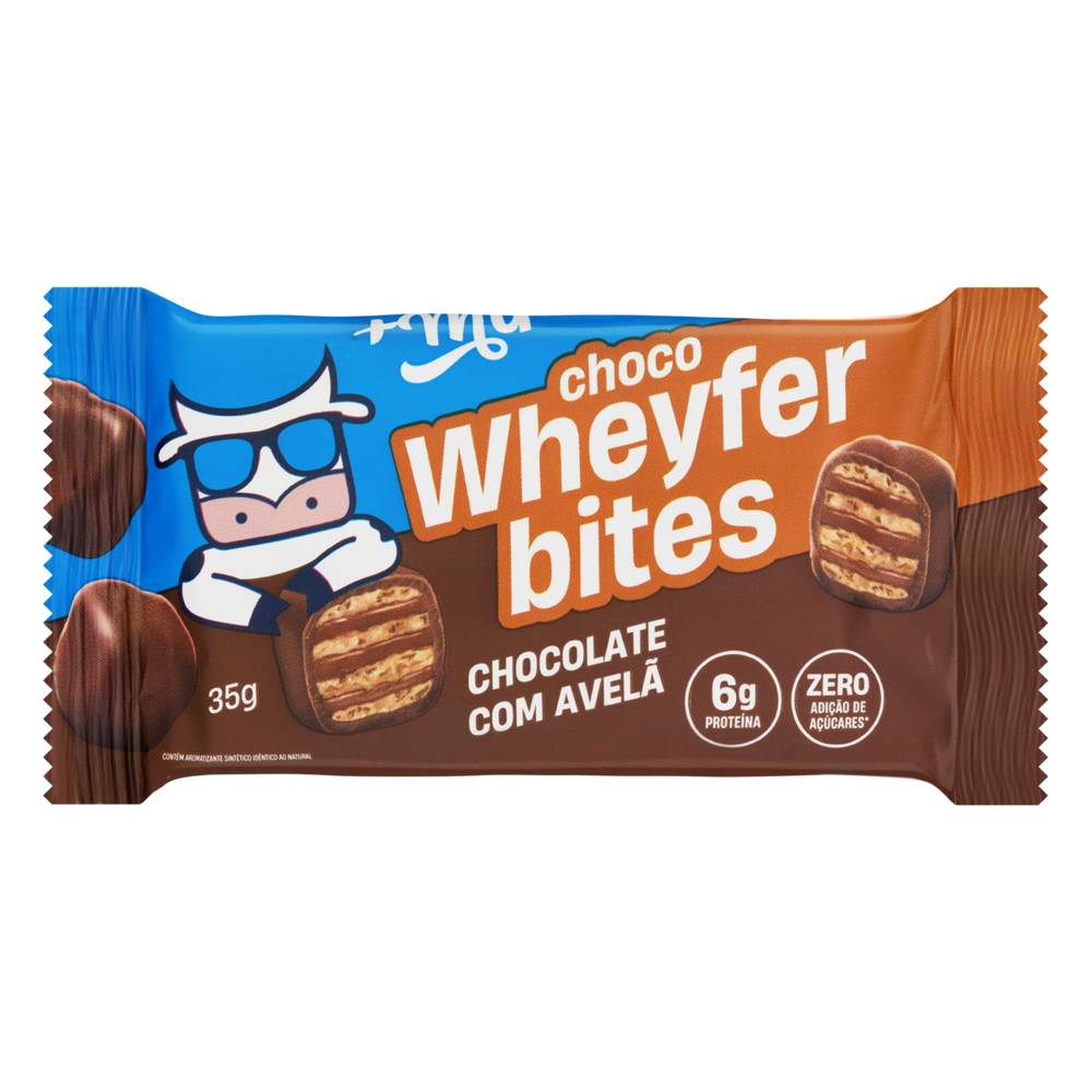 Mais mu choco wheyfer bites chocolate com avelã 6g de proteína (35g)