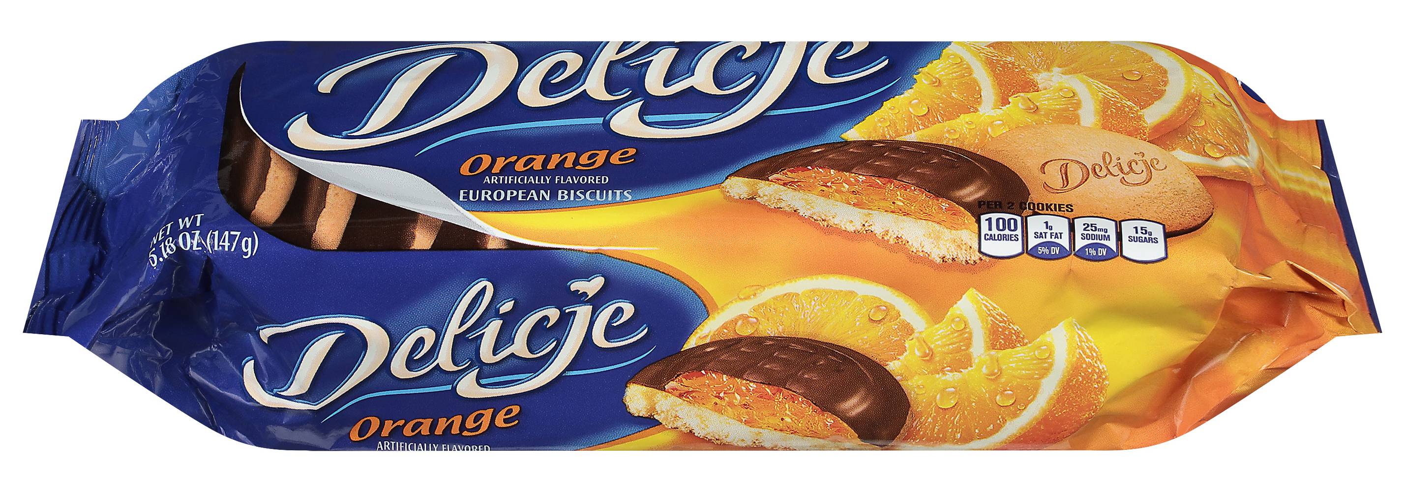 Delicje European Biscuits, Orange (5.18 oz)