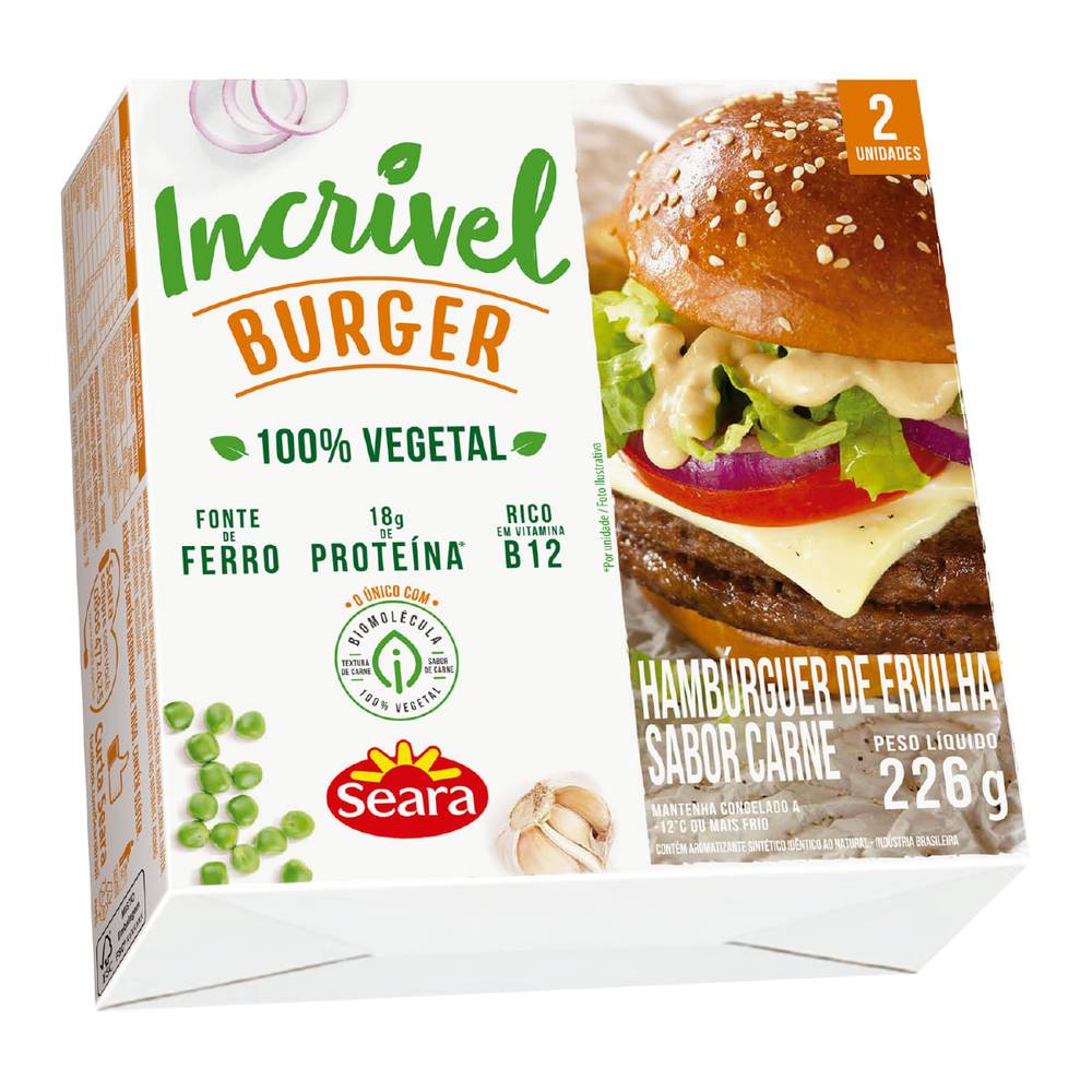 Seara · Hambúrguer vegetal de ervilha sabor carne incrível (2 un)