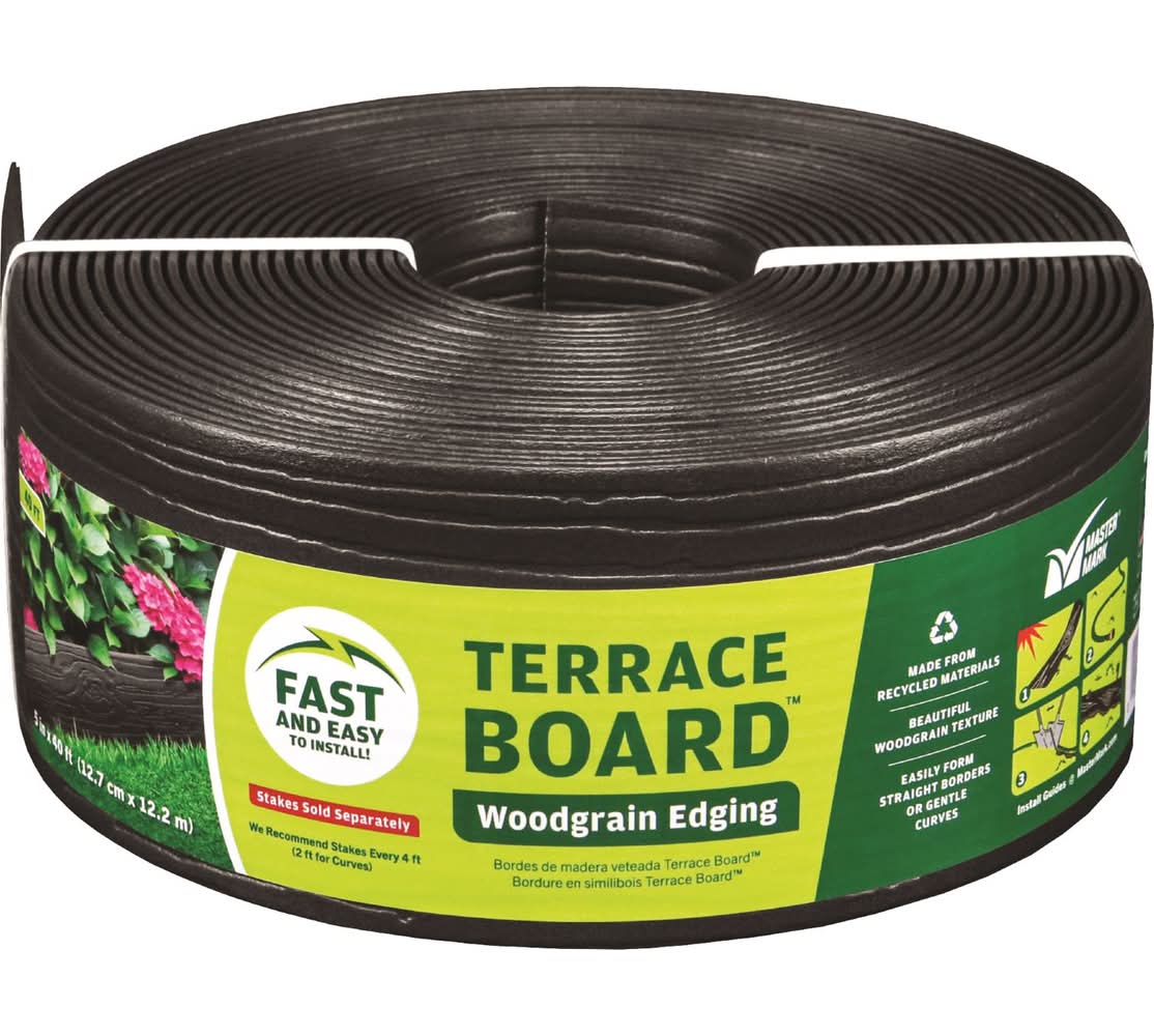 Master Mark Terrace Board 40 Ft. L X 4 In. H Plastic Black Lawn Edging