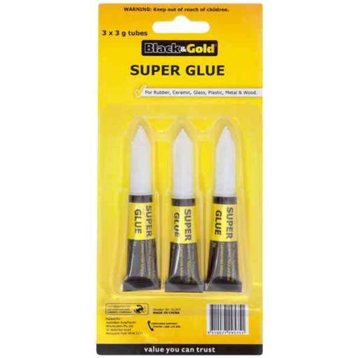 Black & Gold Super Glue (3 Pack) 3g