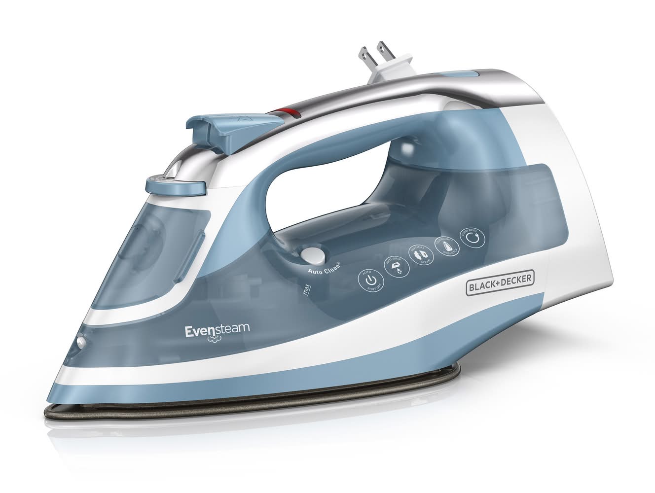 BLACK+DECKER Steam Iron Retractable Cord, Blue