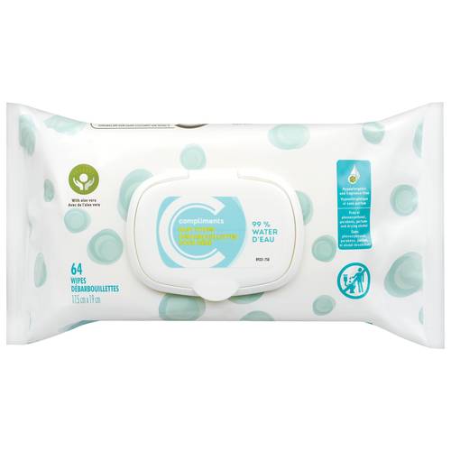 Compliments Baby Wipes (64 ct)