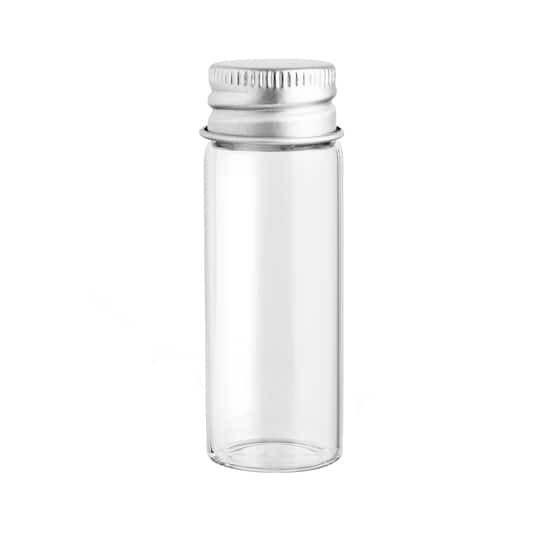 Glass Storage Tubes With Metal Tops By Bead Landing, 12Ct.