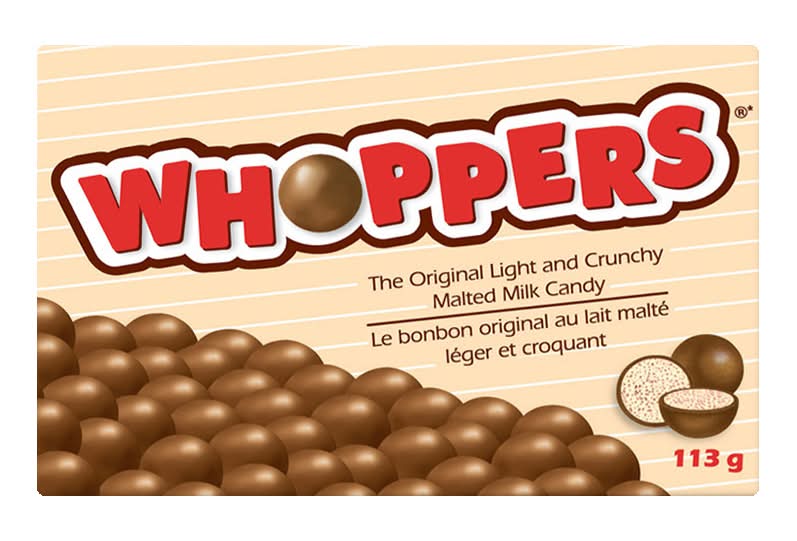 Whoppers friandises au lait malté - whoppers malted candy, milk chocolate (113 g)