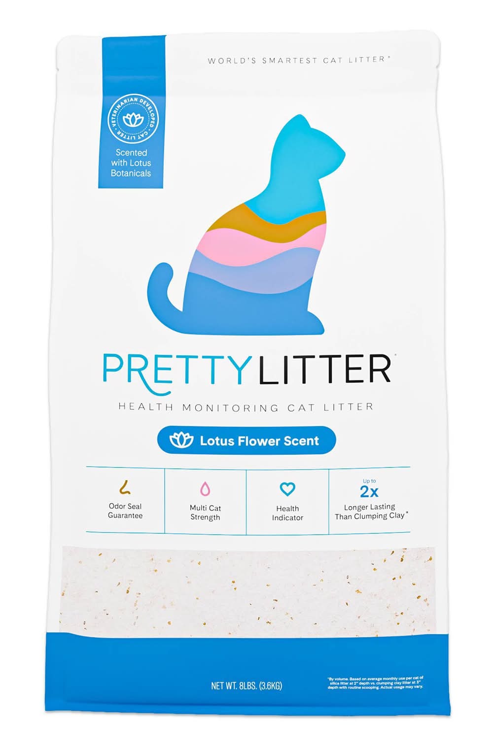 PrettyLitter Health Monitoring Cat Litter, Lotus Flower (8 lbs)