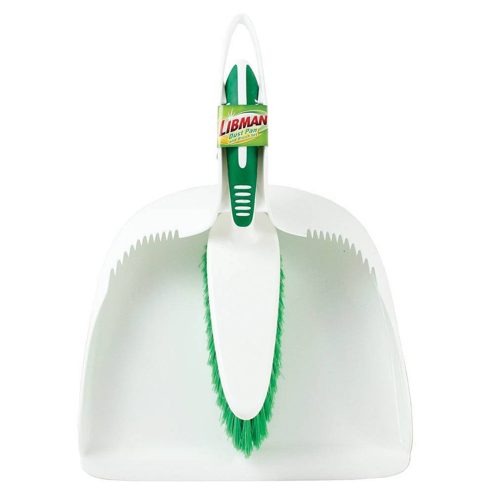 Libman Dustpan & Brush Set (green and white)