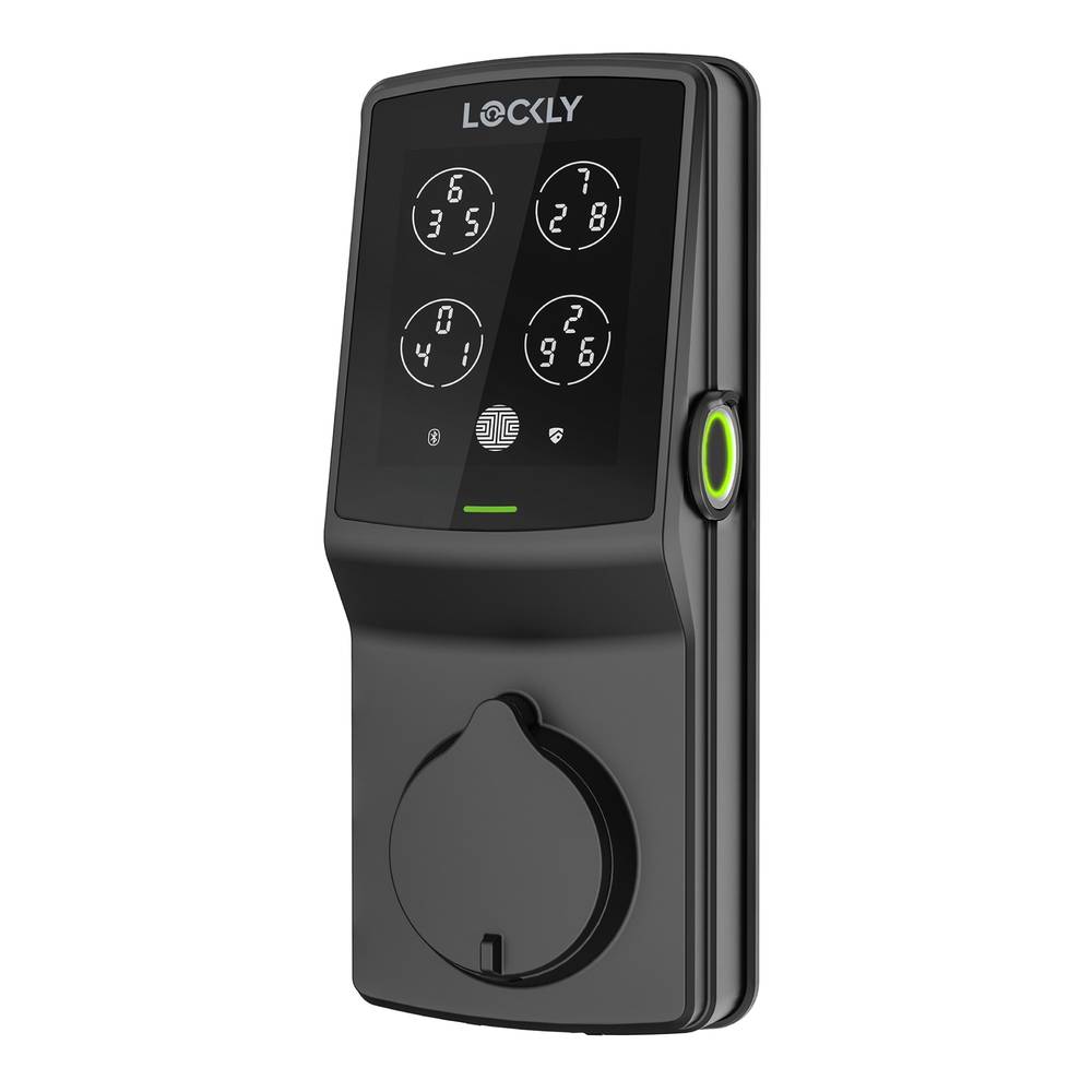 Lockly Secure Plus Deadbolt Bluetooth Smart Locks Matte Black Smart Lock Electronic Deadbolt with Wifi Bluetooth and Fingerprint Touchscreen Keypad | PGD 728F MB