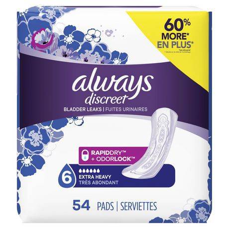Always Discreet Incontinence Pads (54 units)