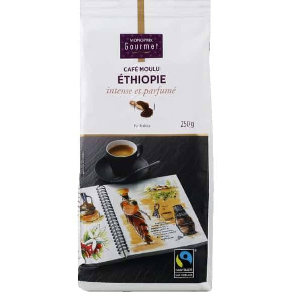 Monoprix Gourmet Café Moulu D'Ethiopie, Intense Et Parfumé Le Paquet De 250G