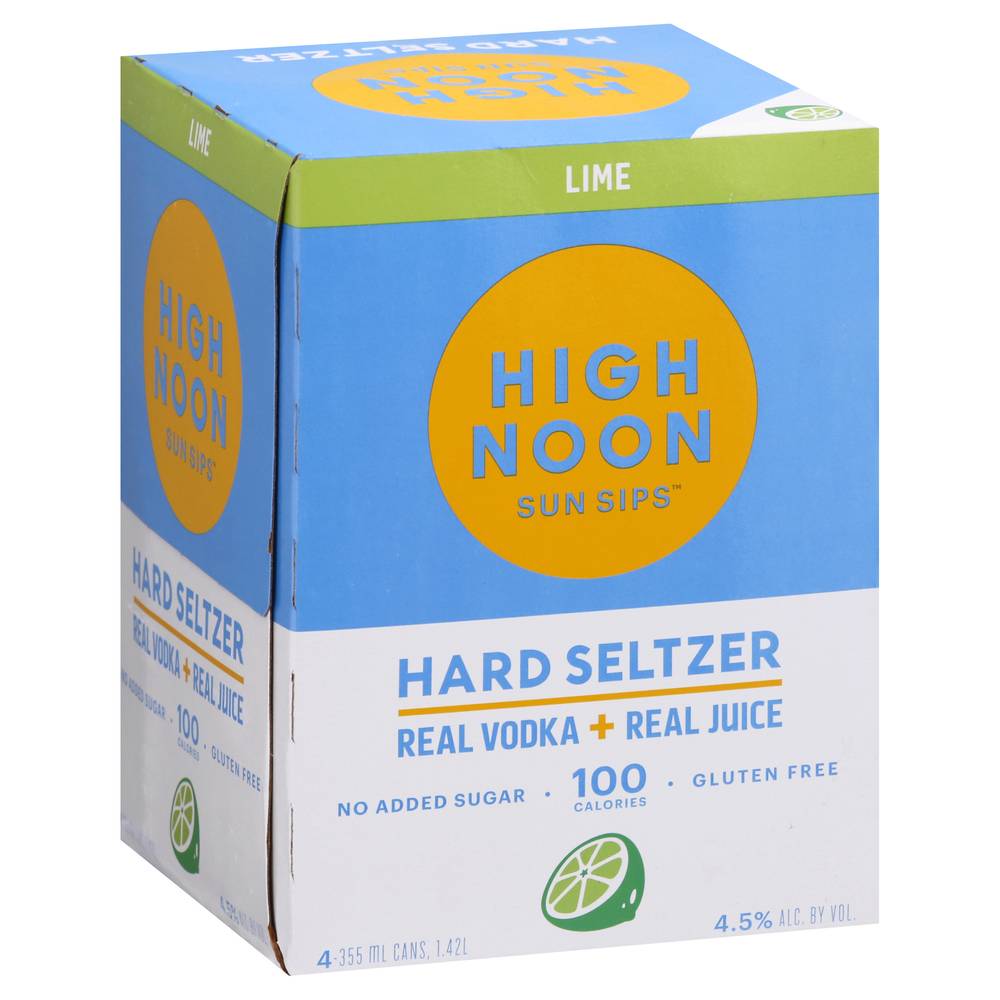 High Noon Sun Sips Lime Hart Seltzer (4 x 355 ml)