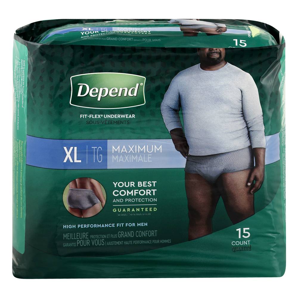 Depend Fit-Flex For Men Extra Large Maximum Underwear (15 ct)