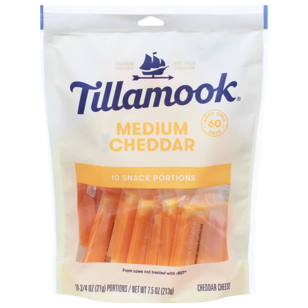 Tillamook Medium Cheddar Cheese (7.5 oz, 10 ct)