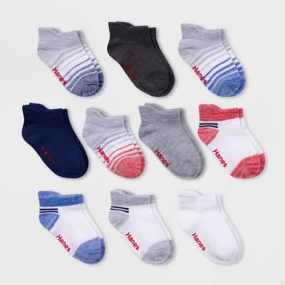 Hanes Baby Boys Heel Shield Athletic Socks, 12-24M (10 ct)