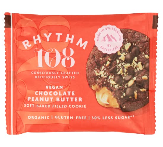 Rhythm 108 Chocolate-Peanut Butter, Vegan Soft-Baked Filled Cookie (50g)