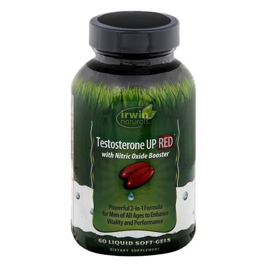 Irwin Naturals Testosterone Up Red With Nitric Oxide Boosters Liquid Soft-Gels (60 ct)