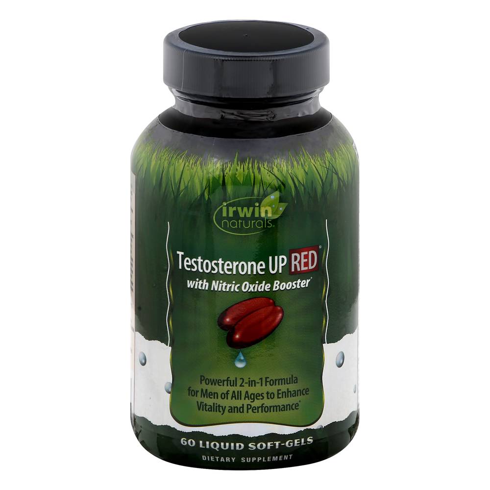 Irwin Naturals Testosterone Up Red Liquid Soft Gels With Nitric Oxide Boosters (60 ct)