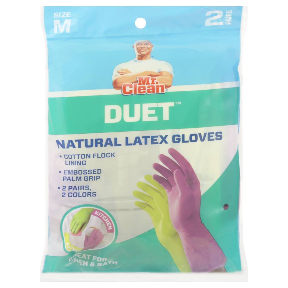 Mr. Clean Duet Premium Latex Medium Gloves (2 ct)