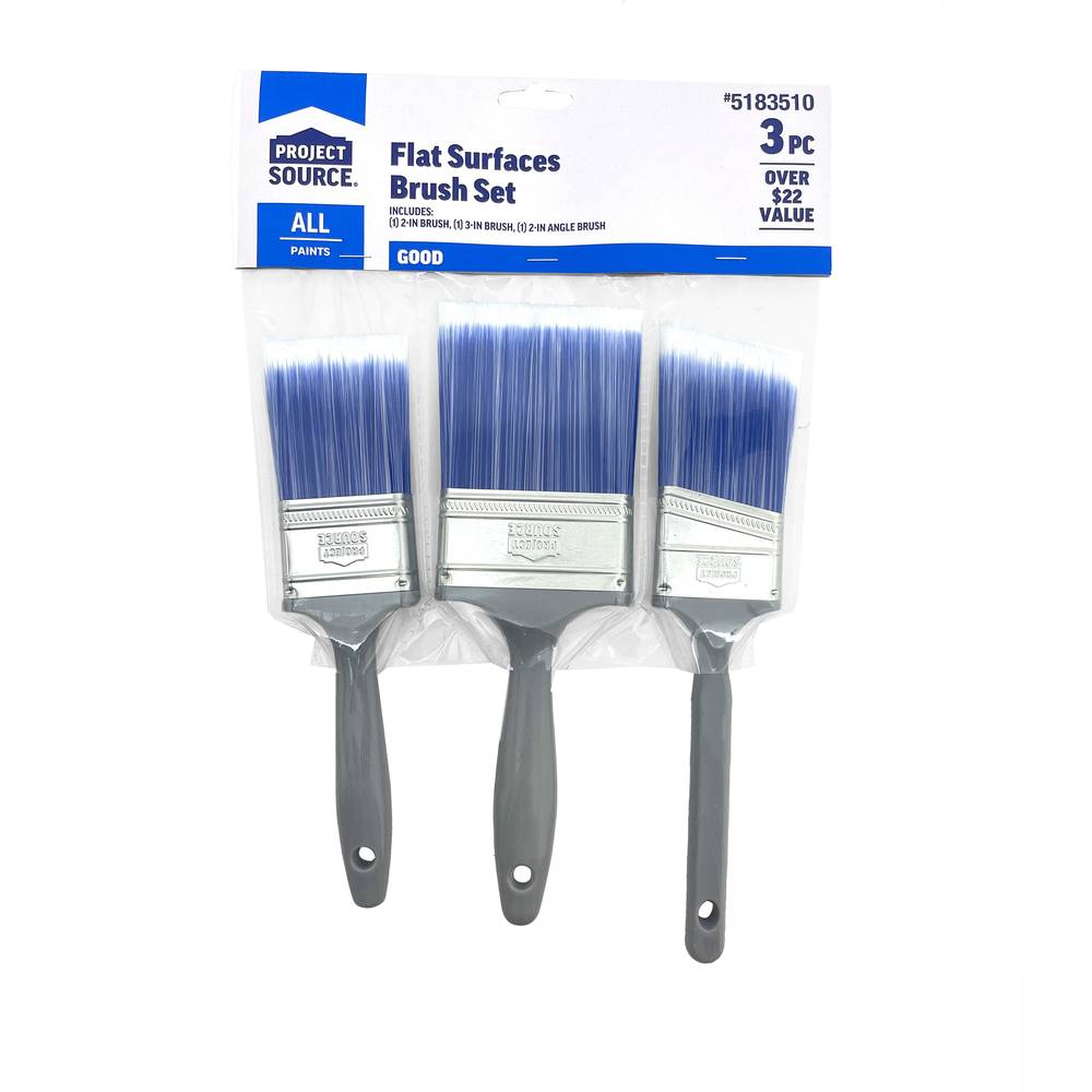 Project Source 3-Pack Multiple Sizes Reusable Polyester Assorted Paint Brush (General Purpose Brush) | 2200303