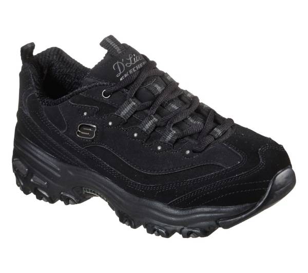 Skechers Women's D Lites Play On Shoes,  Black, Size 6 Wide