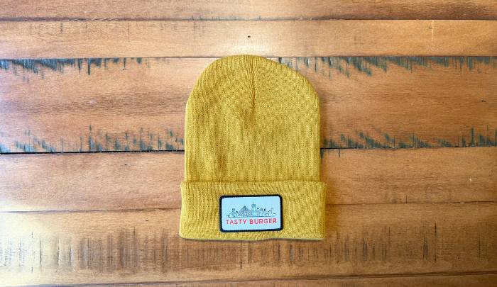 Beanie with Skyline Patch, Gold