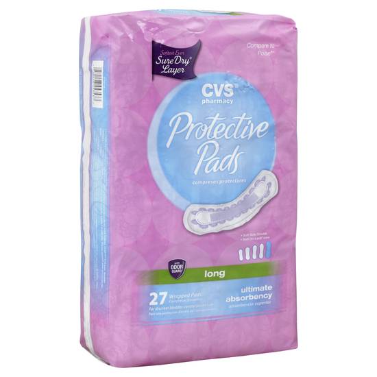 Cvs Ultimate Absorbency Long Protective Wrapped Pads (27 ct)