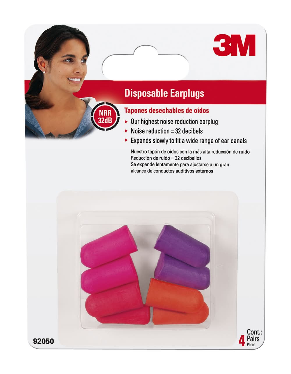 3M 32 Db Soft Foam Earplugs Assorted 4 Pair