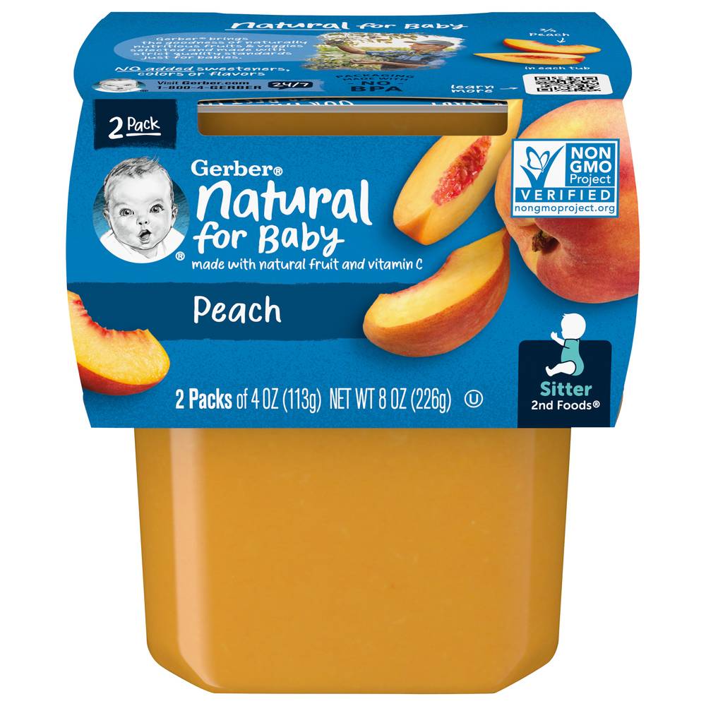 Gerber Sitter 2nd Foods Peach Baby Food (2 ct)