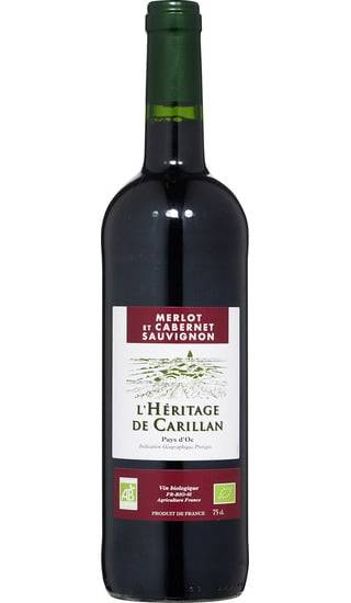 Vin Rouge Languedoc Roussillon I.G.P Pays d'OC L'HERITAGE DE CARILLAN MERLOT CABERNET SAUVIGNON - La bouteille de 75cL