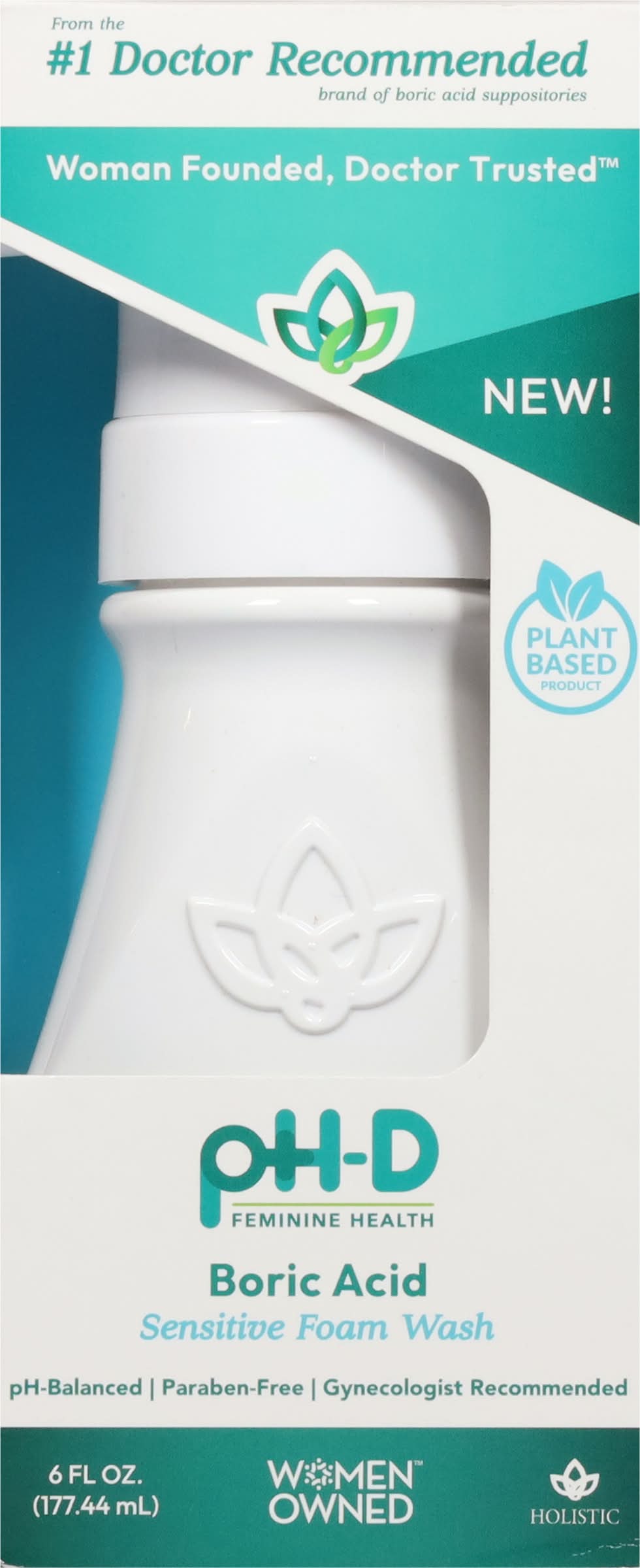 pH-D Boric Acid Sensitive Foam Wash, Women (6 fl oz)