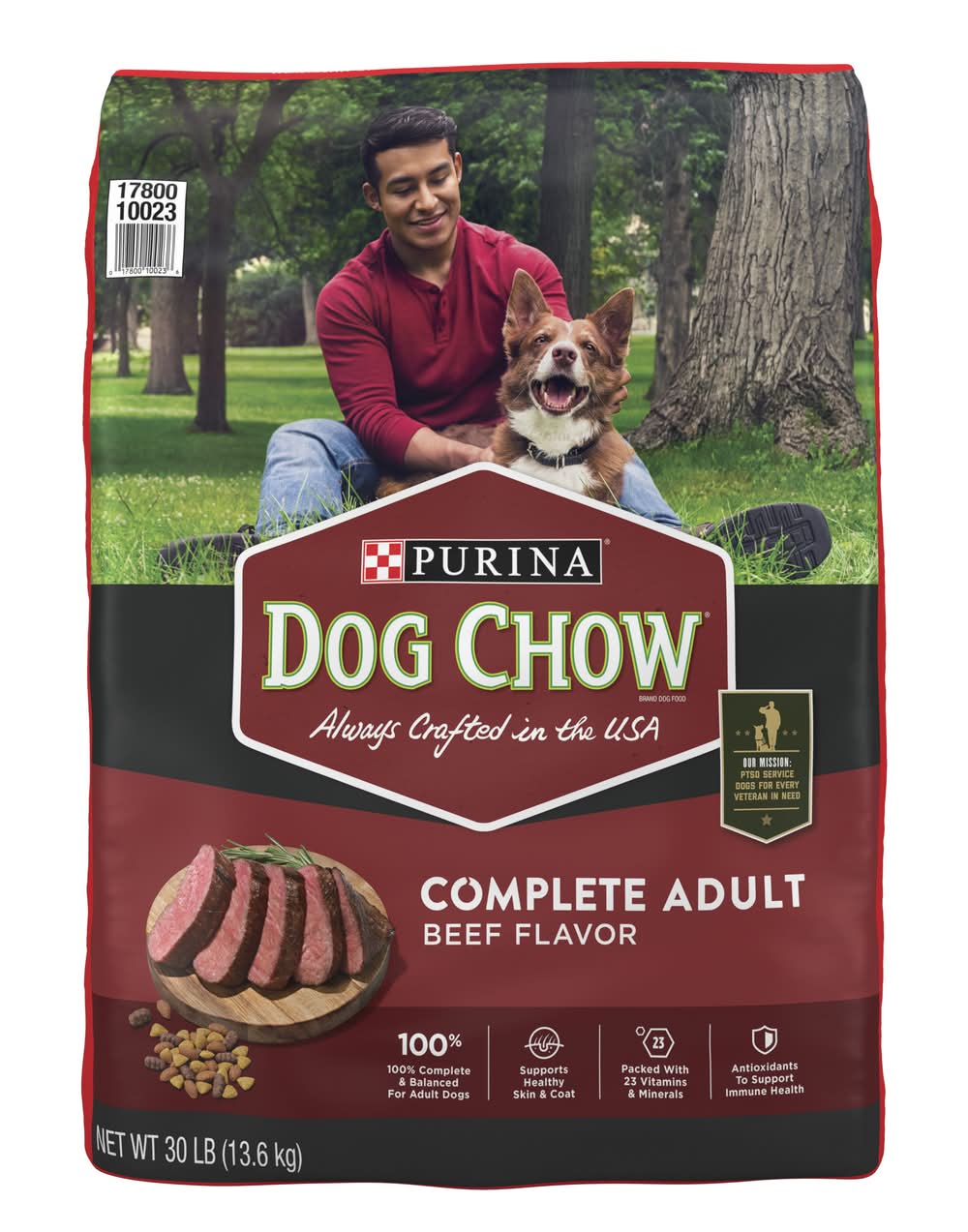 Purina Dog Chow 100% Complete & Balanced Dry Dog Food, Beef, Adult (30 lbs)