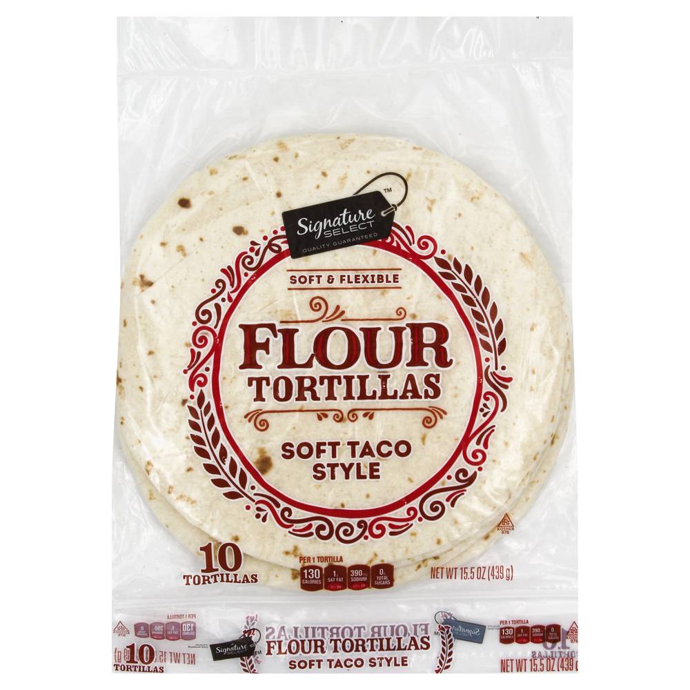 Signature Select Soft Taco Style Flour Tortillas (15.5 oz, 10 ct)