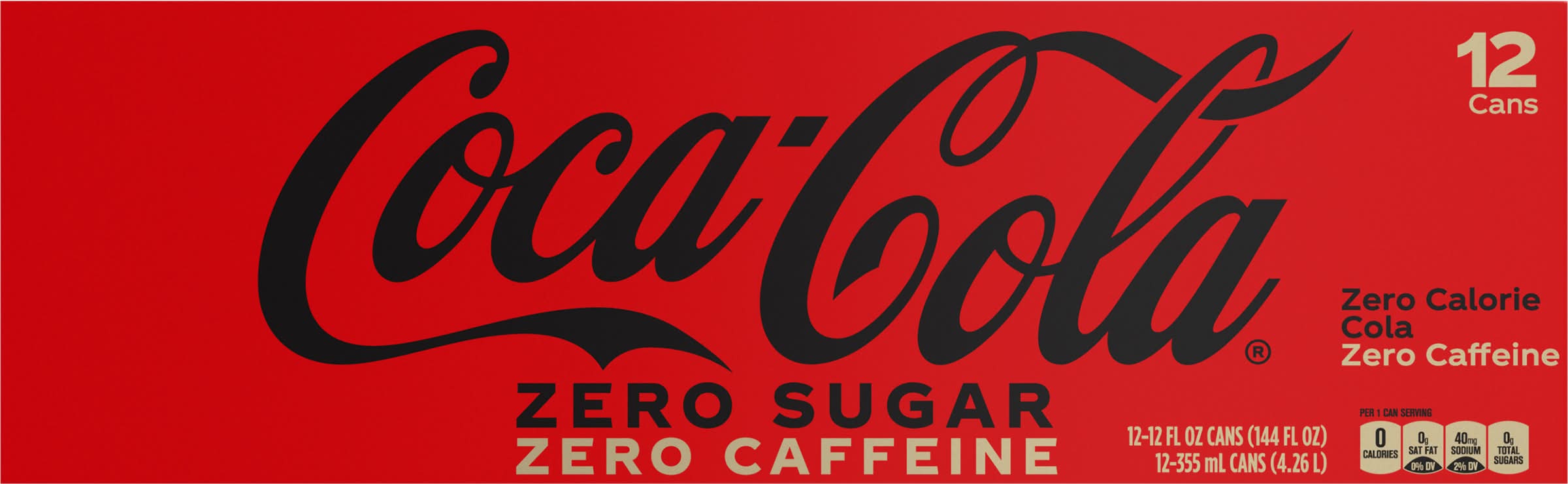 Coca-Cola Zero Sugar Caffeine Free Soda (12 x 12 fl oz)