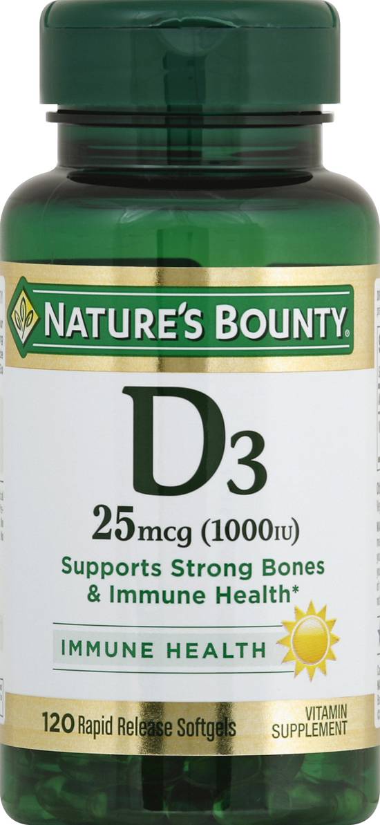 Nature's Bounty Vitamin D3 25 Mcg Rapid Release Softgels