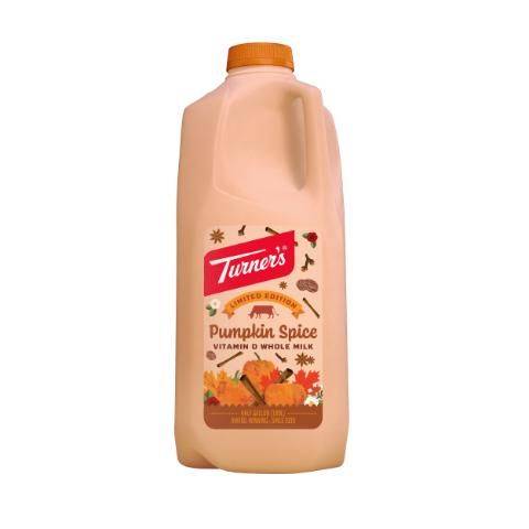 Turner's Pumpkin Spice Whole Milk Half Gallon