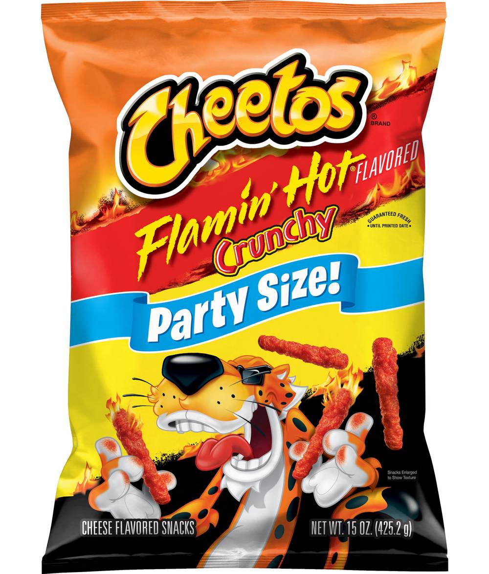 Cheetos Crunchy Cheese Snacks Party Size, Flamin Hot (15 oz)
