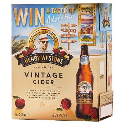Henry Westons Medium Dry Vintage Cider (6 ct, 500 ml)